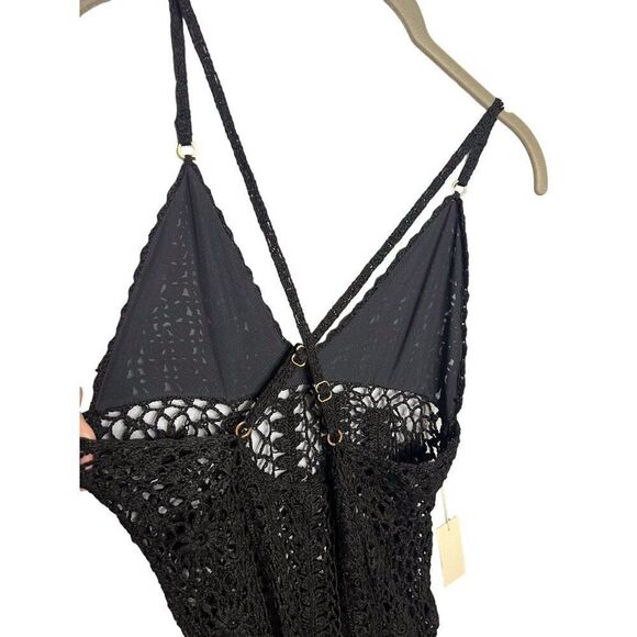 NWT Anthropologie Flook the Label Ayla Dress Black Crochet Maxi Coverup Small - Picture 5 of 9